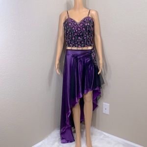 🌹Two Pieces Evening Gown in Black & Purple Size S